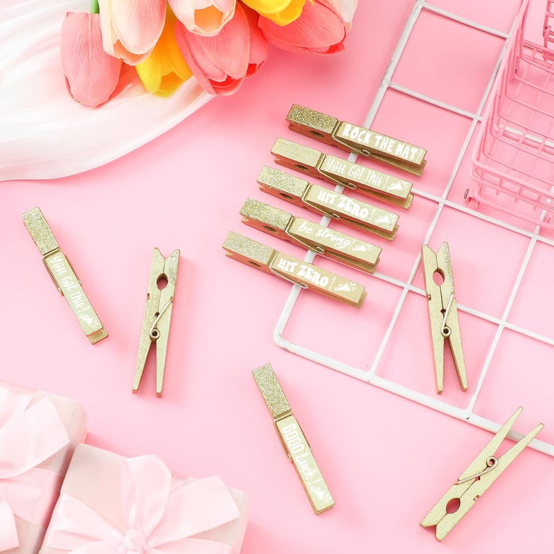 Kigeli 30 Pcs Spirit Clips Cheer Pins Cheerleader Gifts Clothes Pins for Backpacks Competition Glittered for Team Cheer Gifts Stuff Supplies Party Favors Accessories Bulk(Gold,Shiny) - Image 4